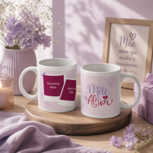 Caneca Personalizada com Fotos Mãe