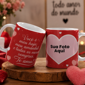Caneca Personalizada Te Amo Com Foto